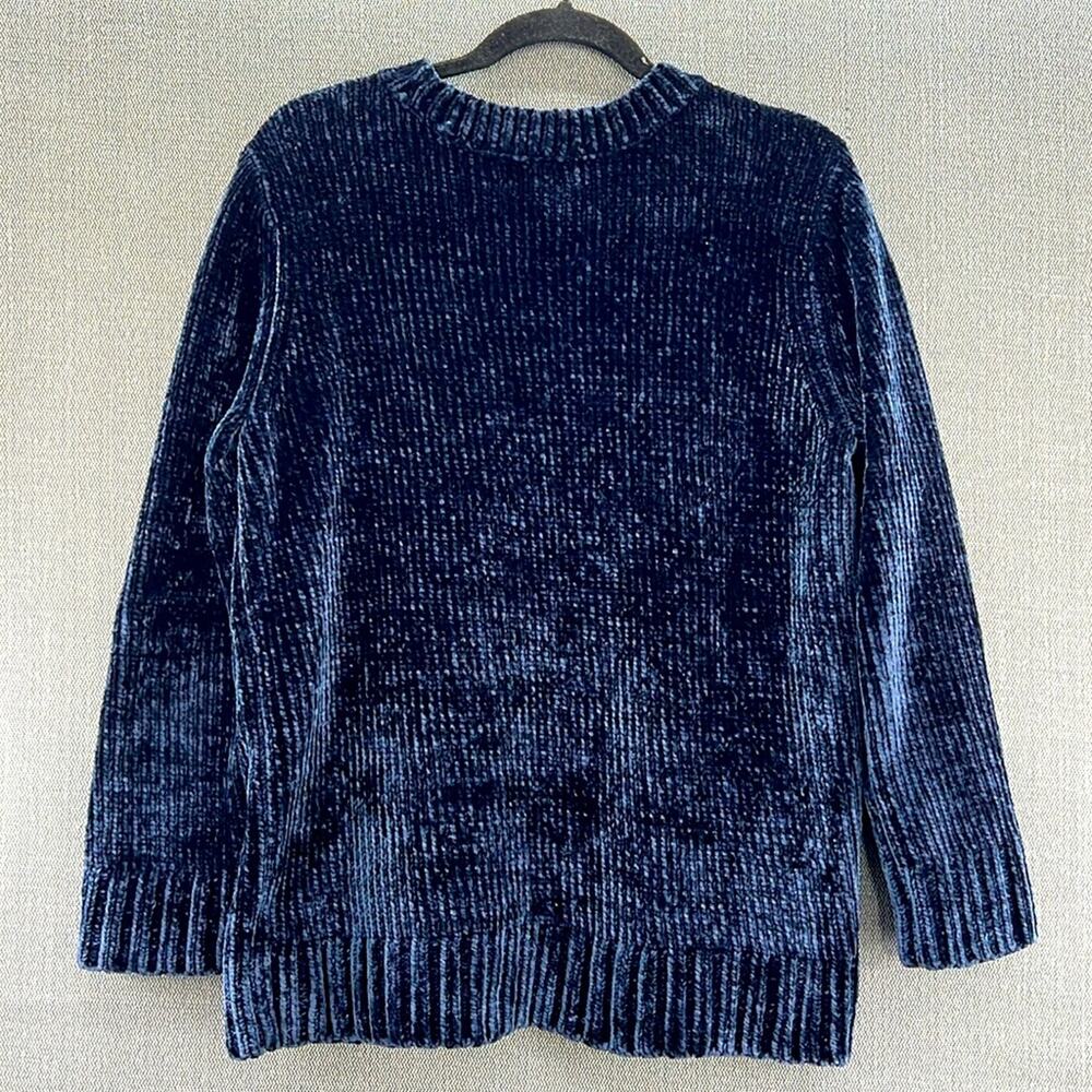 Orvis Dark Blue Classic Crewneck Knit Chenille Pullover Sweater Size L - Picture 8 of 10